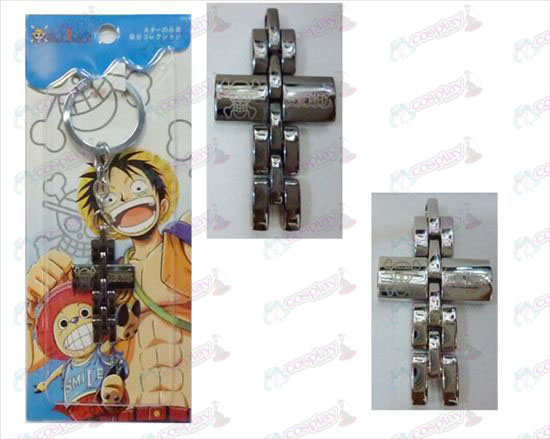 One Piece Acessórios cadeia de cruz preta e branco chave