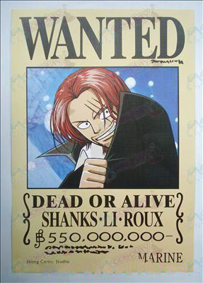 42 * 29 de cabelos vermelhos Shanks mandado de prisão cartazes estampados (fotos)