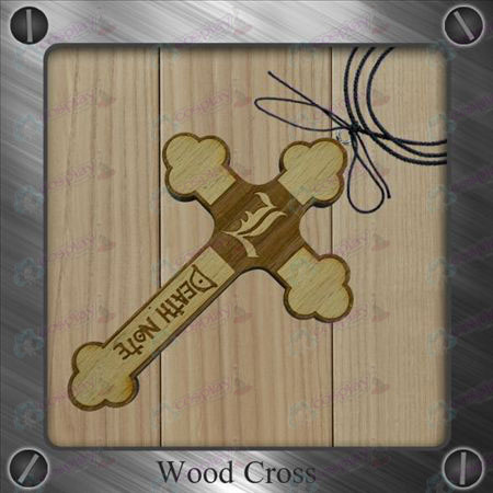 Acessórios Death Note-L bandeira colar de cruz de madeira