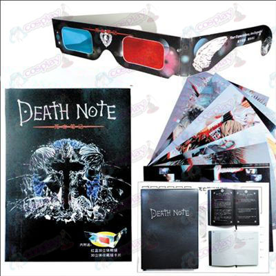 Death Note Acessórios postcard presente +8 +3 D ​​チ 6 ㄴ 7 チ 6 ㄴ 7glasses 3D folhas