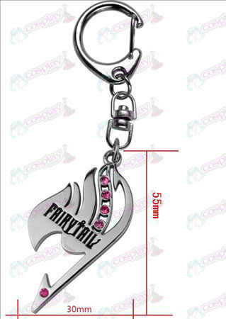 Fairy Tail Keychain com diamante (diamante rosa)