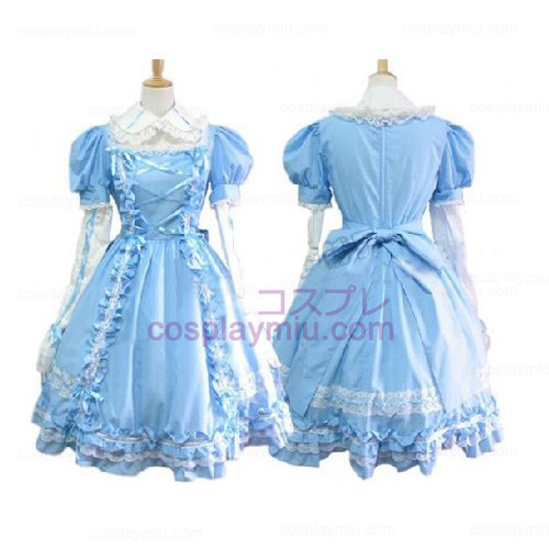 Sweet Blue empregada doméstica vestido de Cosplay Lolita