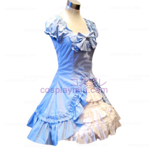 Duplo hemlines vestido azul Cosplay Lolita