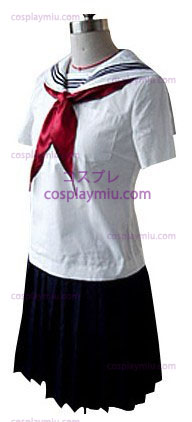 Branco e preto Sailor Uniforme Escolar mangas curtas