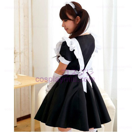 Black White Maid Lolita Cosplay Costumes