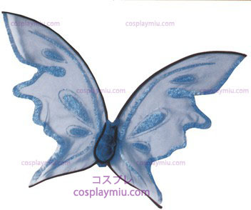 Asas de borboleta azul da cor quente