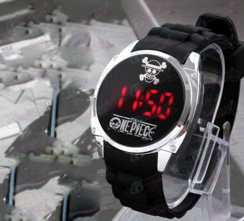 One Piece Acessórios logotipo Luffy LED relógio da tela de toque