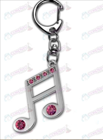 Hatsune - nota 16 com diamante 925 keychain