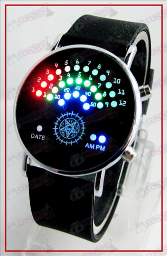 Coloridos coreano ventilador relógios LED - preto Acessórios Butler