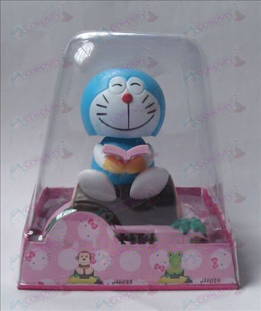 Sente madeira Doraemon Solar Acessórios Bobblehead (altura da caixa de 15 centímetros)