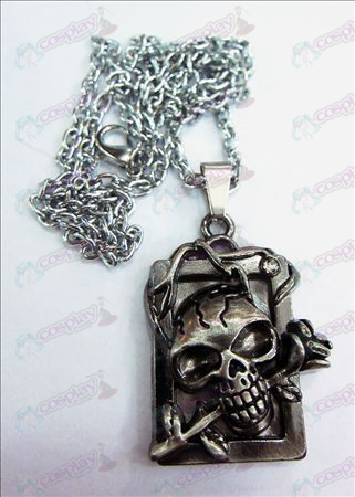Death Note Acessórios Marca crânio cabeça colar de diamantes praça dimensional (prata antiga)