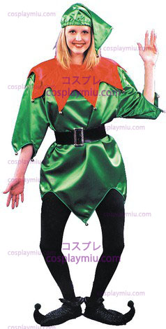 Elf Costume, Green W / Bells, um S