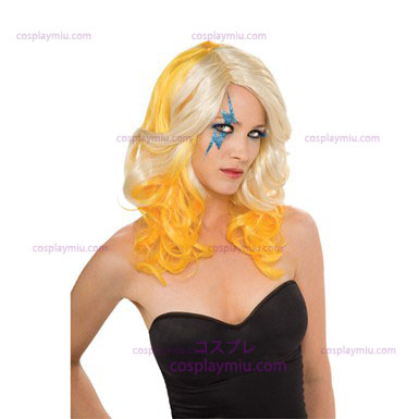 Lady Gaga loira e peruca amarela