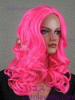 20 "Hot Pink Curly Cosplay peruca Midpart