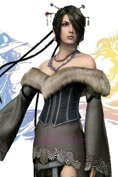 Final Fantasy X Lulu longa peruca de Cosplay