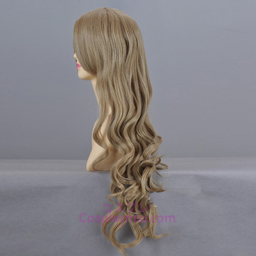 Touhou Project Hijiri Byakuren linho longo Curly Cosplay peruca