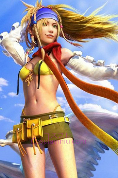 Final Fantasy X Rikku longa peruca de Cosplay